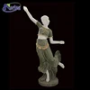 Carving process customized natural stone figure statue mixed color marble dancing girl sculpture