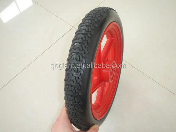 PU foam wagon wheels with red plastic rim