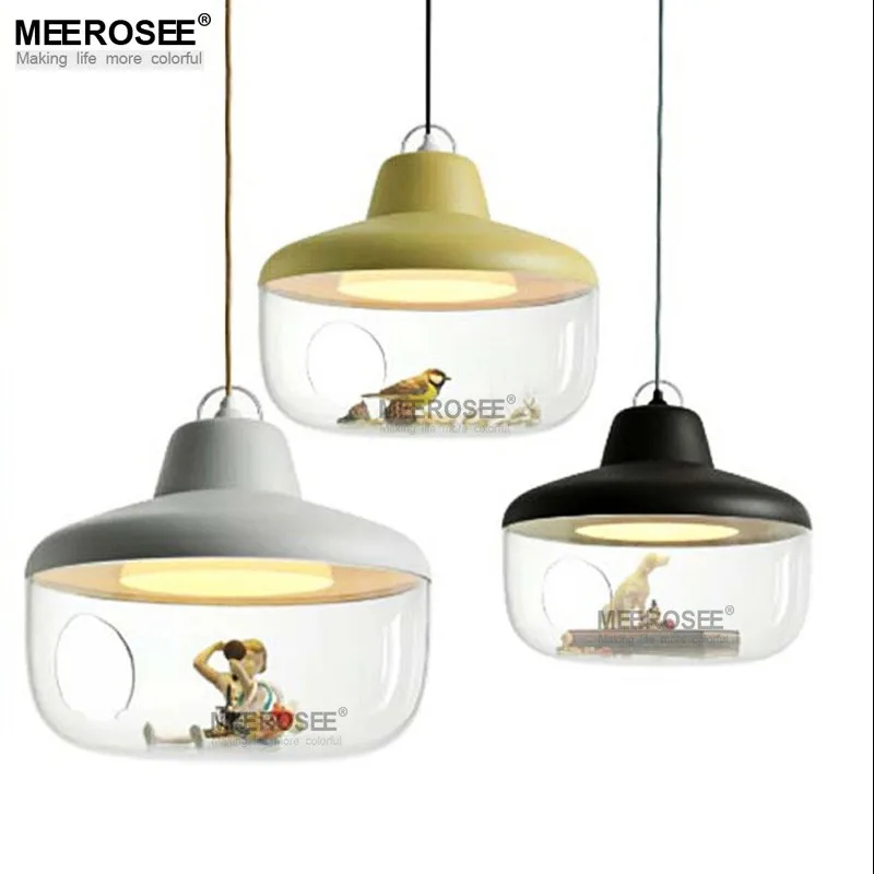 MEEROSEE Modern Style Glass Hanging Chandelier Glass Pendant Light Fitting for Dining Room Coffee Restaurant MD83033