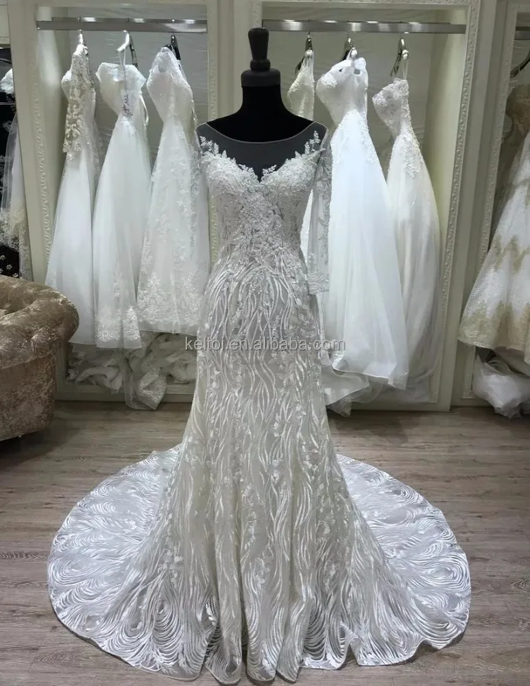 2018 Shinny Long Sleeve Ghana Wedding Dresses Mermaid Buy