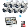 8 channel HD wifi NVR kit 2MP bullet IP camera wireless cctv system with 15 inch LED monitor