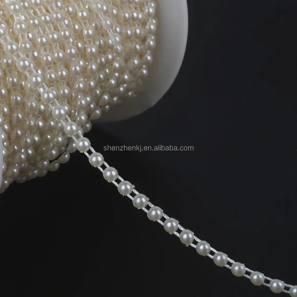 Adorno de cadena de perlas de imitación ABS para decoración para fie 