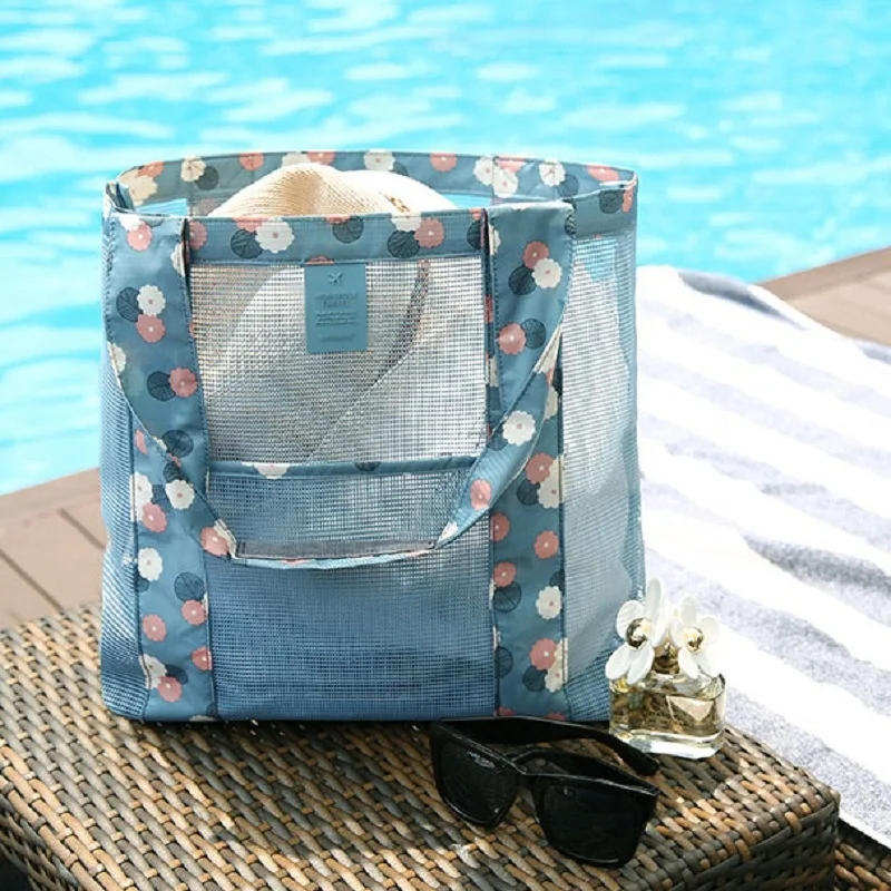 Outdoor Multi Purpose Swimming Beach Pool Storage Mesh Tote Bag For Kis ...