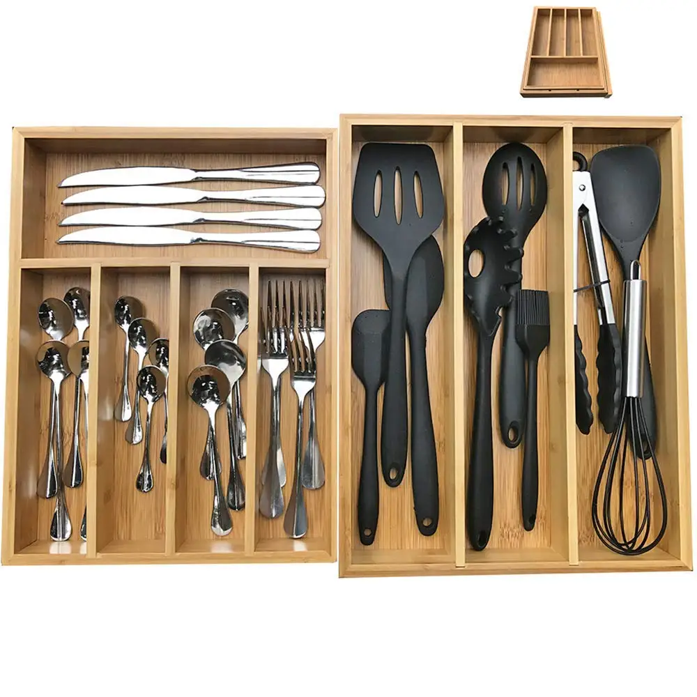 Buy 12 Inch Utensil Drawer Organizer Silverware Holder With 5