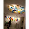 Modern Designer Large Art Hand Blown Murano Glass Plates Flower Lotus Wall Ceiling Hanging Sculpture
