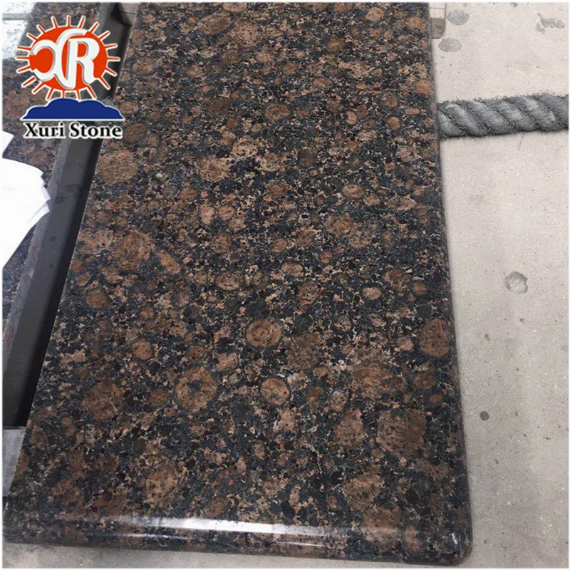 Polished Baltic Brown Laminated Countertop Rough Edge Granite