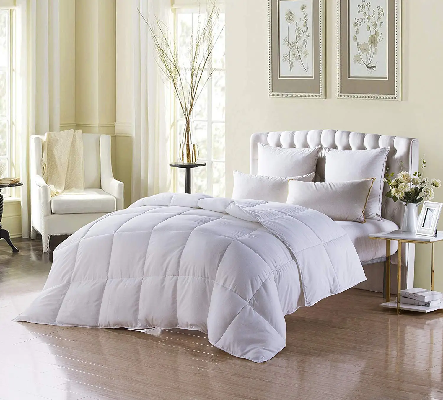 Grey Color All Seasons Bed Comforter Duvet Insert With Siliconized