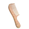 OEM natural long handle wooden lice moustache beard hair comb