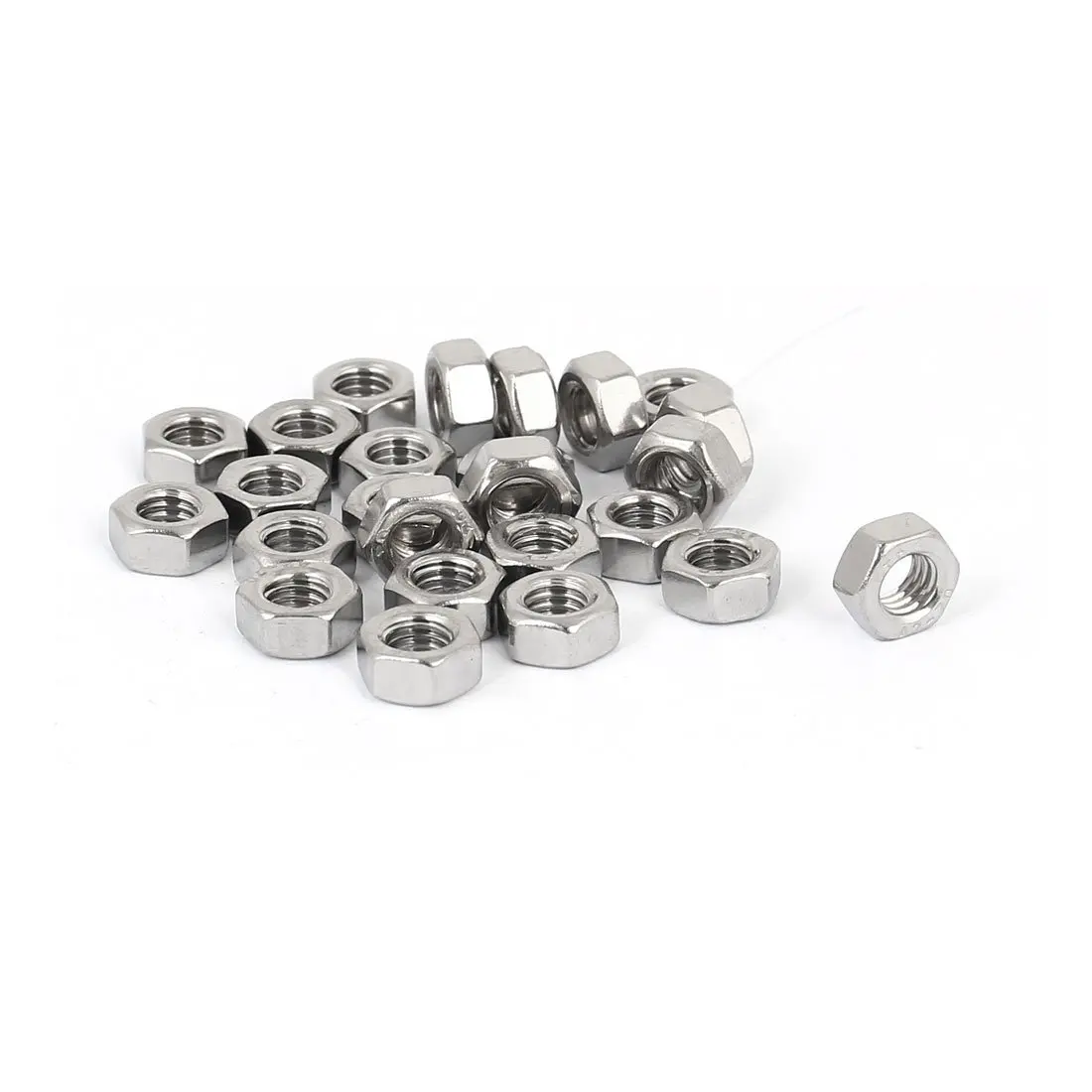 uxcell M5 Thread Diameter 304 Stainless Steel Hex Thin Nut Screw Cap Fastener 25pcs