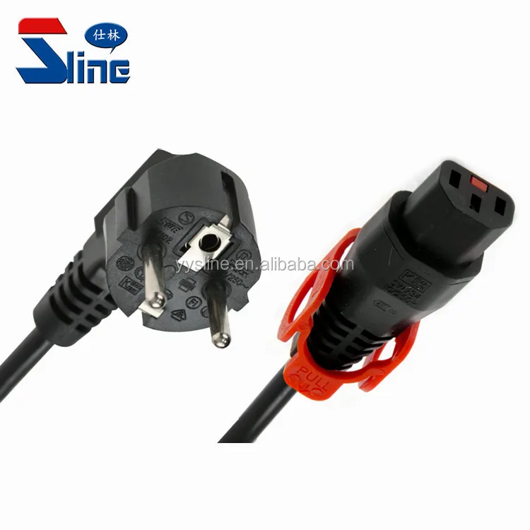 Iec Lock C13 To Eu Cee7/7 Right Angled Schuko Power Cord Plug Locking