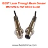 M12 Through Beam Laser Photo Sensor Switch, Photocell Photoeye Sensor NPN 5V/12V/24V DC (IBEST)