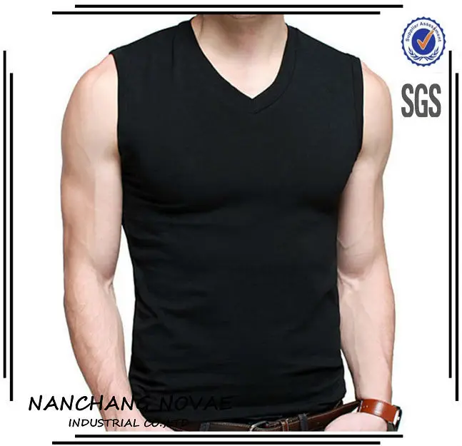 Mens Algodón Camisetas V Cuello Sin Mangas Verano Moda Masculina Muscle Tank Top Camisetas