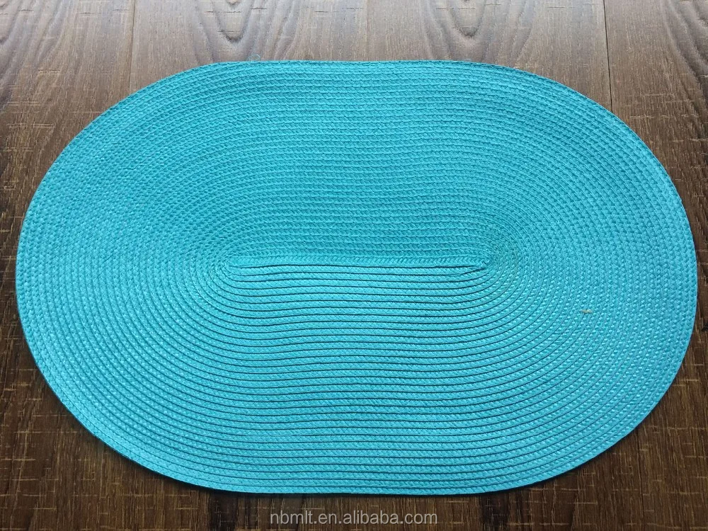 Pp Woven Placemat Plastic Vinyl Heat Resistant Table Mat Oval Shape Non
