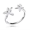 SSDR11 Flower Shaped Ladies S925 Silver Finger Ring for Women Open End Jewelry