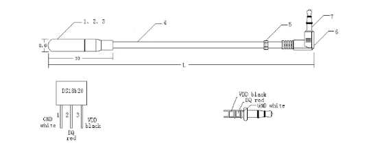 Подключение датчика ds18b20 к jack 3.5 Tpe Черный Кабель Водонепроницаемый Датчик Ds18b20 - Buy Ds18b20,Водонепроницаем