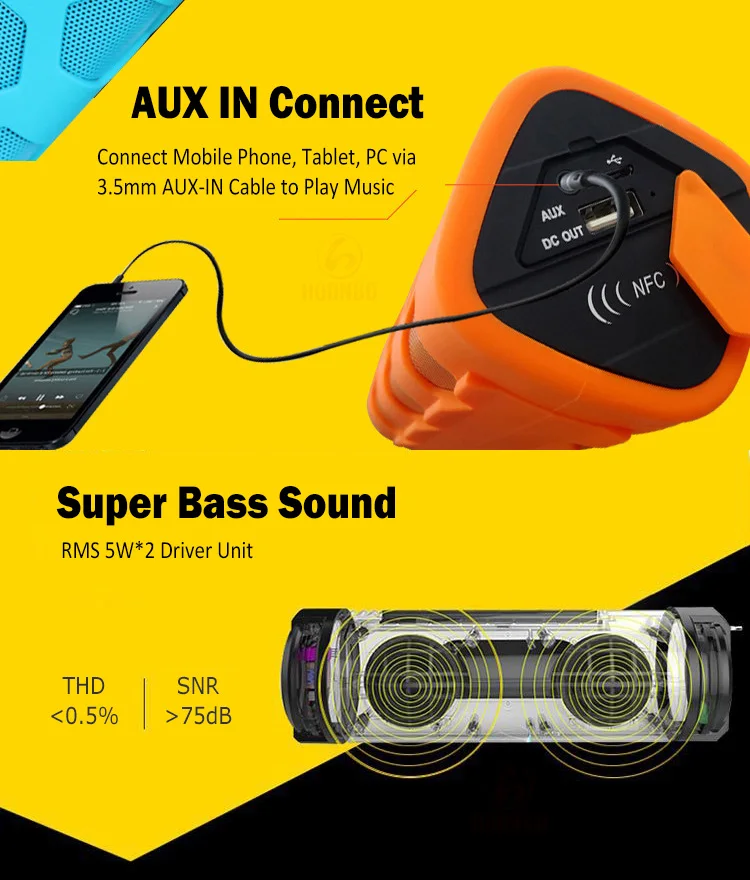 China Manufacturer IP65 Waterproof 4000 mAh Bluetooth Speaker Powerbank with NFC - ANKUX.COM