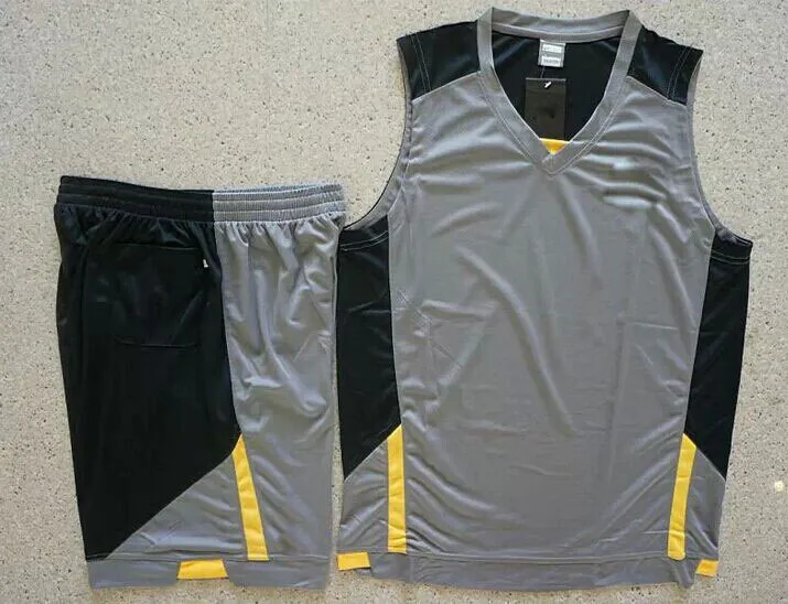 Customized Gray Plain Basketball Jersey 