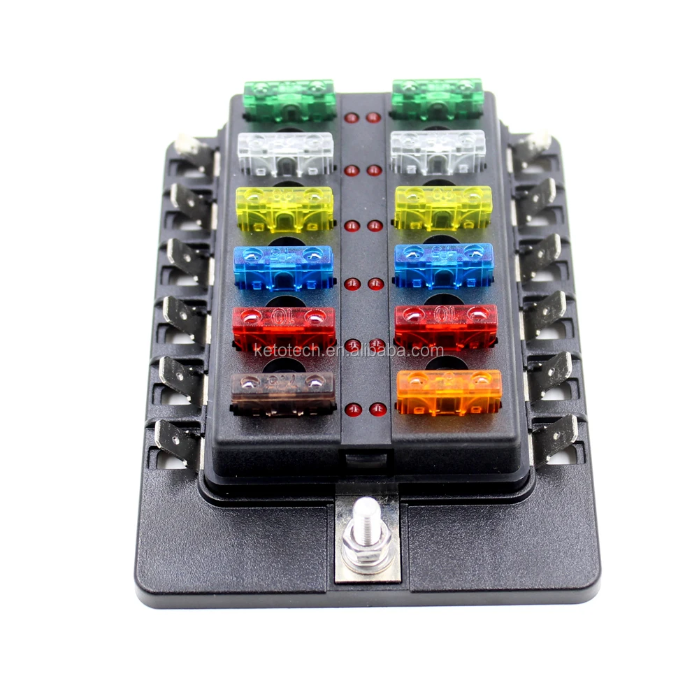 Factory Wholesale 12 Way Auto Blade Fuse Block For Offroad Vehicle