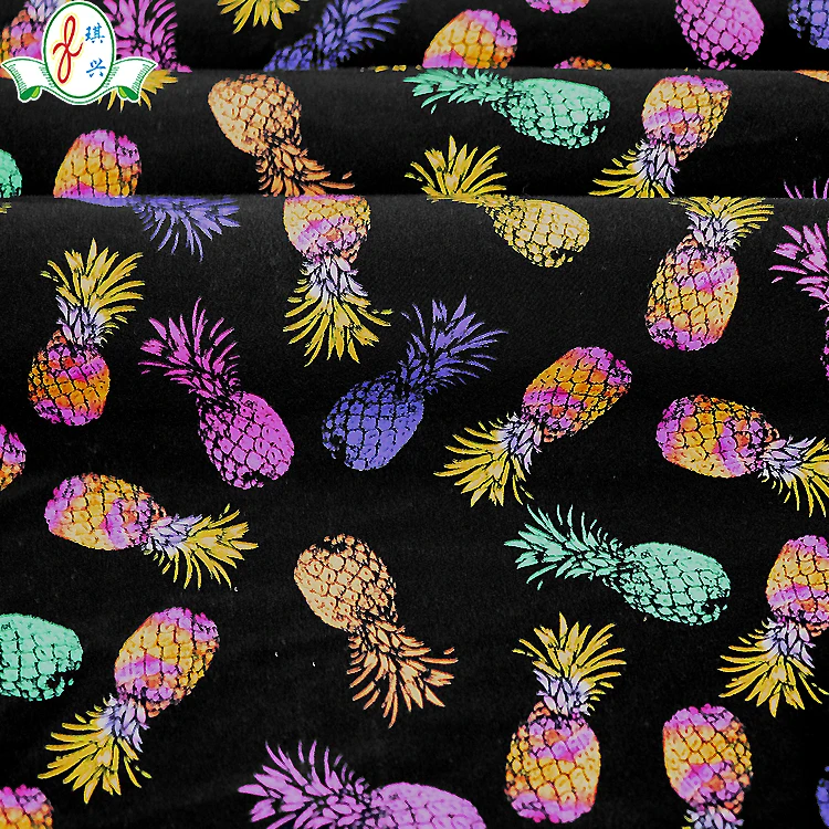 Printed Pineapple Swimwear Fabric 4 Way Stretch Nylon Spandex ...