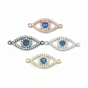 micro pave connector diy jewelry components jewellery making supplies findings eye charm connector for women bracelet