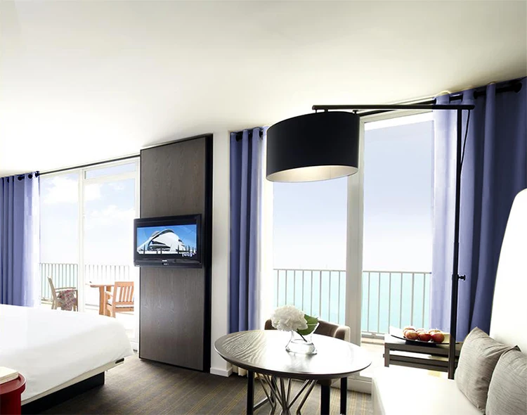 Hotel interior design drapes grommet top blackout curtain for living room