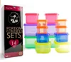 Portion Control Containers Double Set - 14 Pieces - For Weight Loss and Diet Program w/ Lids - Nutrition Guide Included