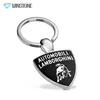 Shield Shape Bull Auto Car Metal Keyring with black hard enamel
