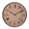 Excellent Quality Art Resin Wall Clock with 12 Bird Sound for Decor
