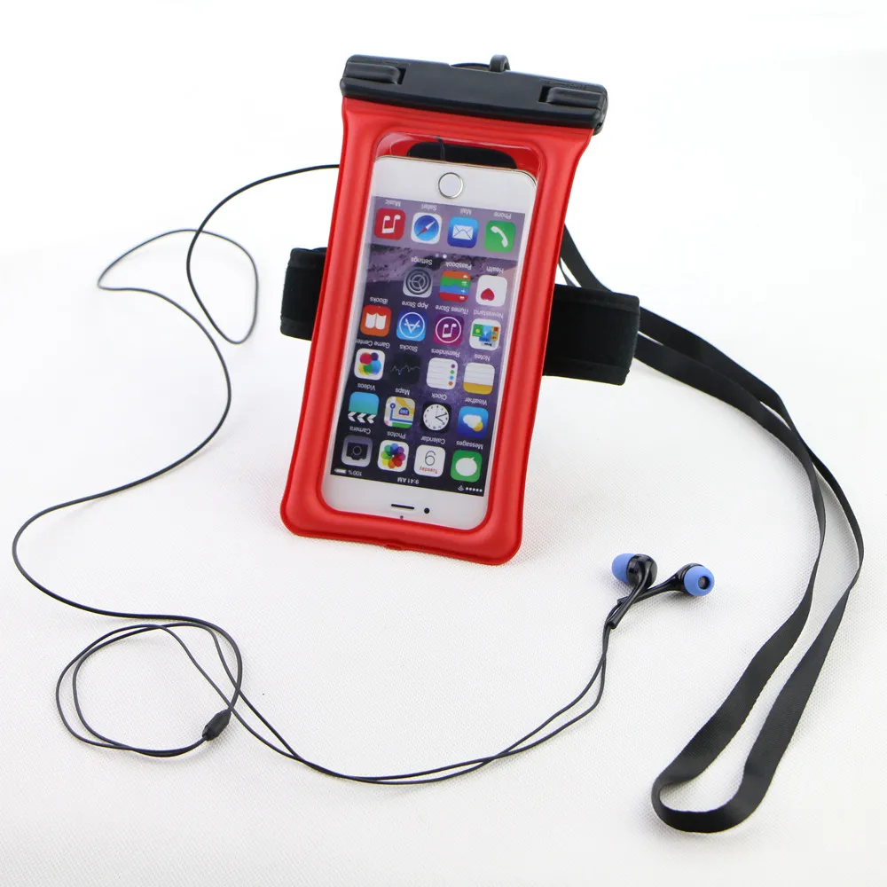 OEM factory pvc cellphone case pvc waterproof mobile pouch with earphones New style waterproof pouch for iphone 7