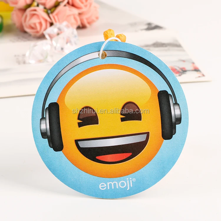 Custom Emoticons Smiley Face Scented Paper Car Hanging Air Freshener