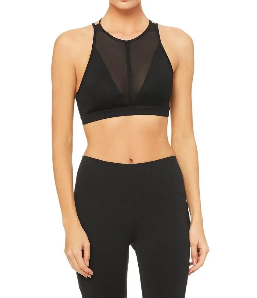 Wholesale Womens Custom Gym Fashion Sports Bra Breathable Sexy Fitness And Strappy Mesh Yoga