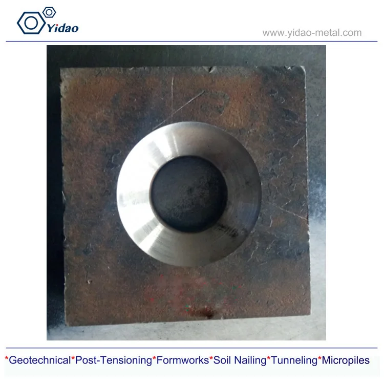 China carbon steel anchor plate and anchor nut used in post-tensioning systems, prestressed concrete ,deformed bars