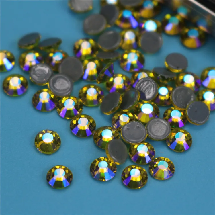 Best quality siam ab hotfix rhinestones, flatback rhinestones factory