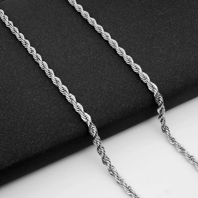 316 Stainless Steel Twisted Jewelry Chain Rope Chain Twist Necklace