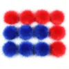 10cm wholesale group dozen Wholesale Mixed Color Fox Fur Pompoms Fur Key chain Pendant Fox fur ball