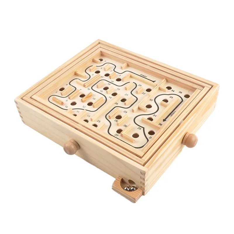 批发成人休闲玩具儿童迷宫玩具 36 木制桌面迷宫游戏