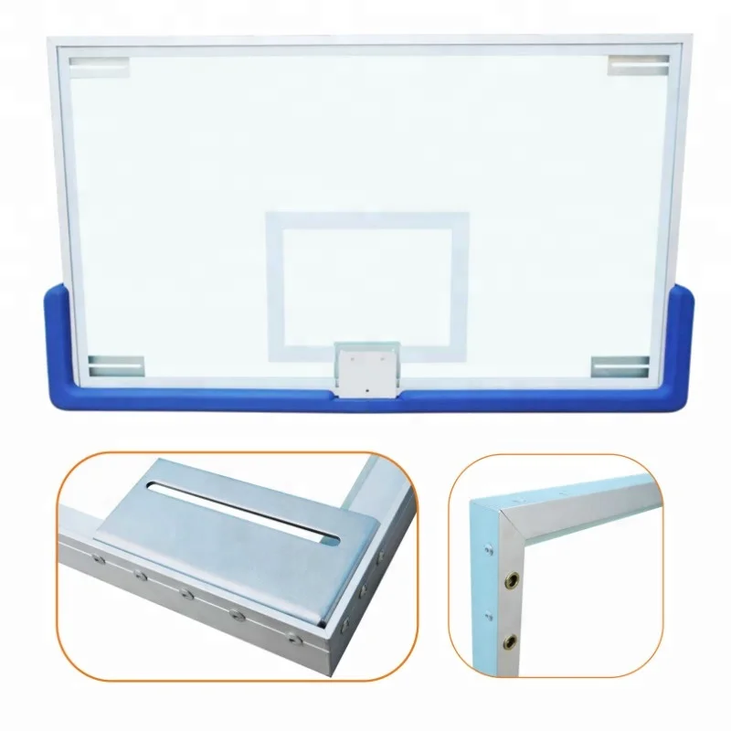 Factory Produce Pu Padding 72''*42'' Tempered Glass Basketball