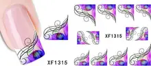 1sheets DIY Polish Decorations Beauty Charm Blue Flower Nail Art Stickers Decals Full Wraps Foils Manicure Decorations XF1372