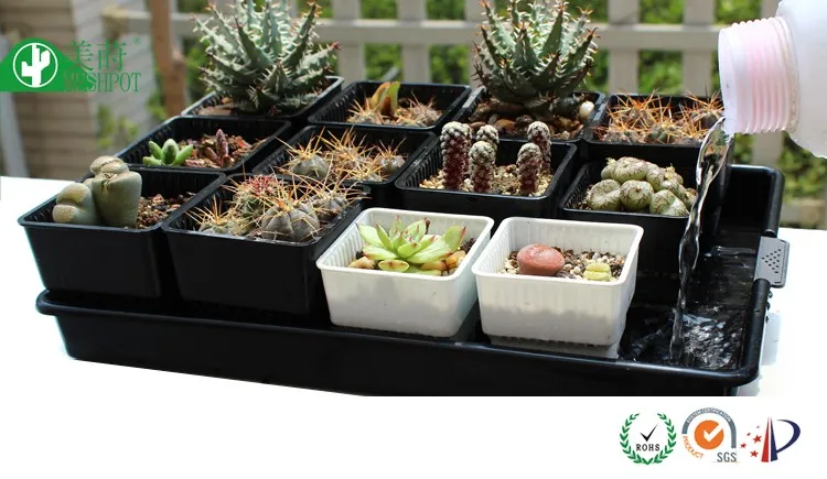 Square root control plastic air pot with tray nursery pot succulent pots