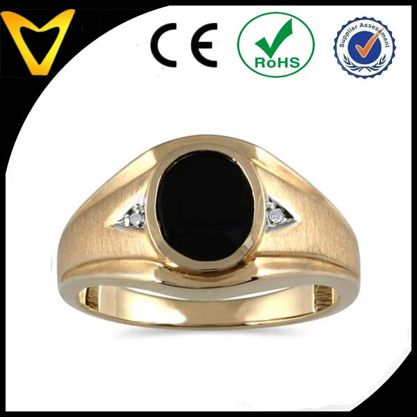 24k Gold Plate Mens Gemstone Ring Stainless Steel,Titanium Indonesian