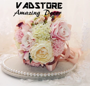 Vintage Printemps Automne Toutes Les Saisons De Mariage Bouquet De Mariée Artificielle Fleur De Soie Rose Incroyable Bouquet Hortensia Bouquet Buy