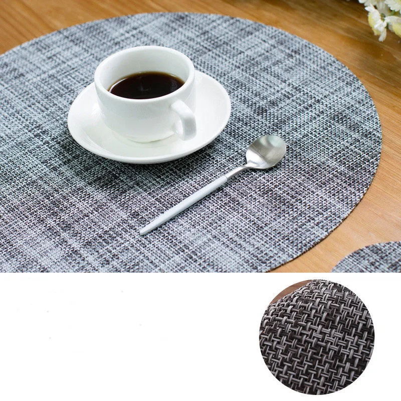 Round Table Placemats 70 Pvc 30 Polyester Heat Resistant Table Mats