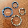 Custom colorful TC4 titanium key chain ring Octagonal key ring