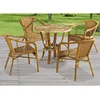Alum frame with PE bamboo-look formica rattan chair and table set for outdoor and cafe use on sale