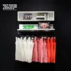 Pure white MDF clothes shop display fittings wall mounted shelves