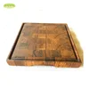 Solid Wooden Teak Cutting Boards,Custom Logo / end grain wood cutting board with inner handle