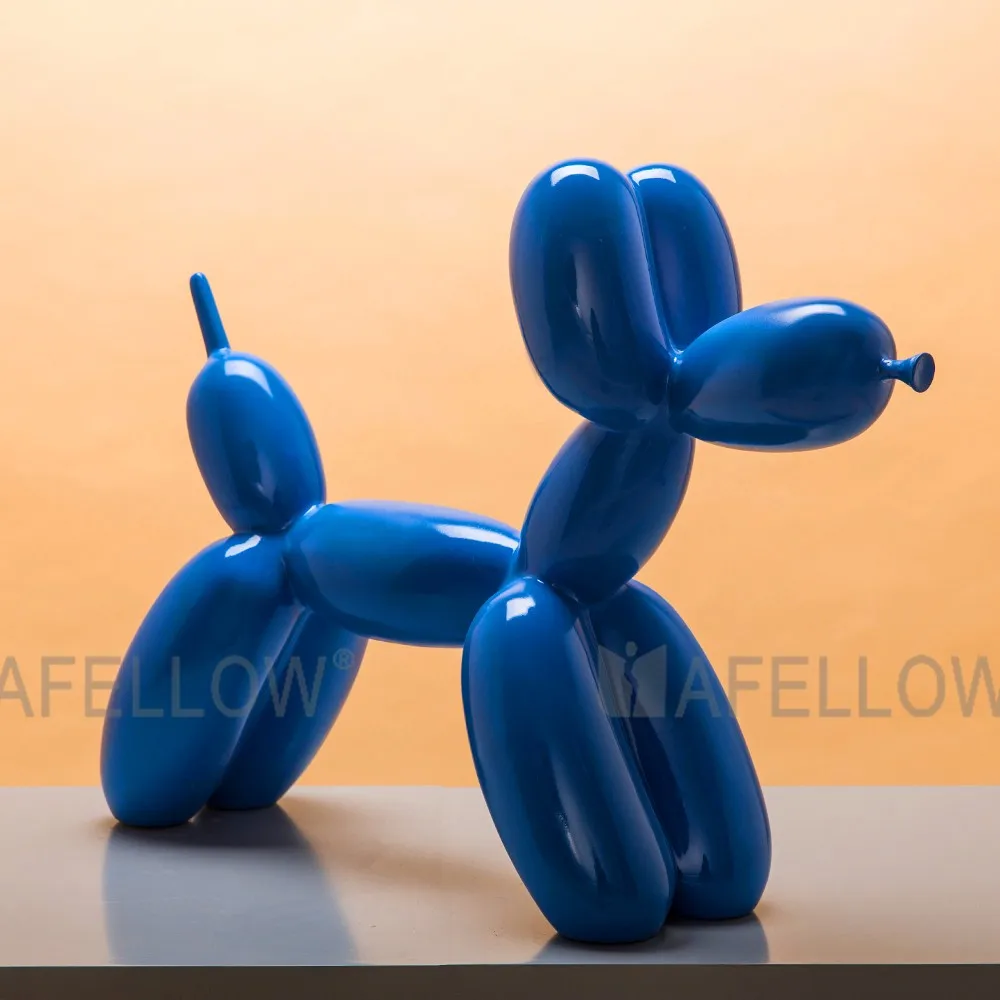 Fiberglass Manekin Anjing Warna Biru Anjing Balon Manekin Cebol