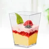 China manufacturer 160ml clean dessert cups / sweety cups PS material plastic square cups for desserts