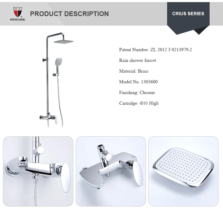 Contemporary Surface Mounted Rain Shower Cold Hot Water Mixer Buy