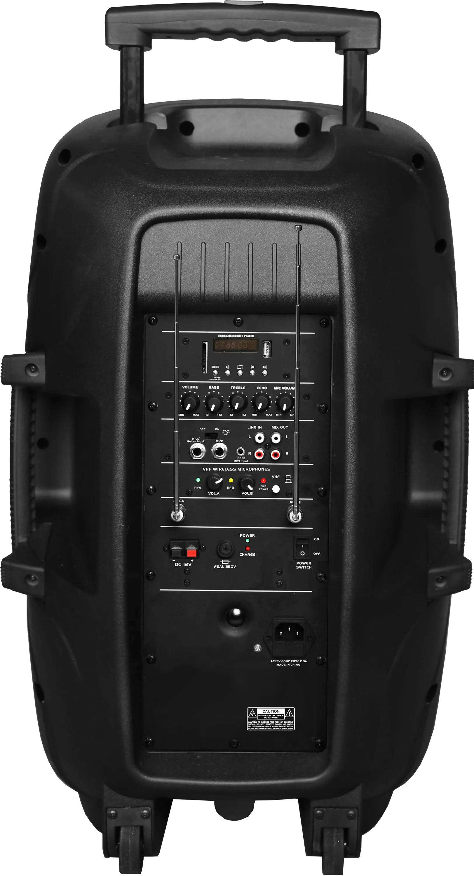 Outdoor trolley 15 inch best rechargeable portable active speaker box